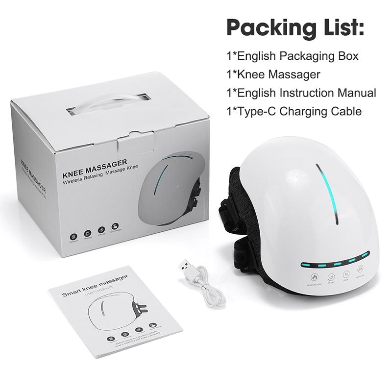 Electric knee massager,homeheating vibration massaget kne pad,redlight S-speed vibration massage, 3-speed temperature, 4 modes,gift for famliy белый