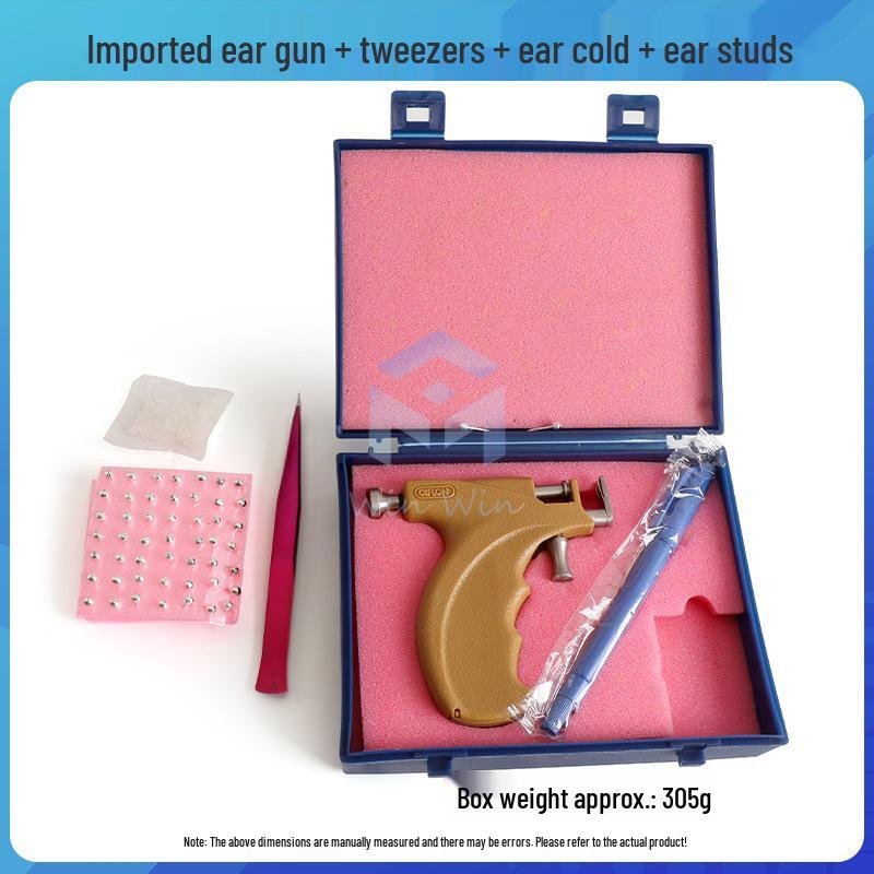 Painless Ear Piercing Gun with Sterile Gold-Plated Studs for Ear Jewelry