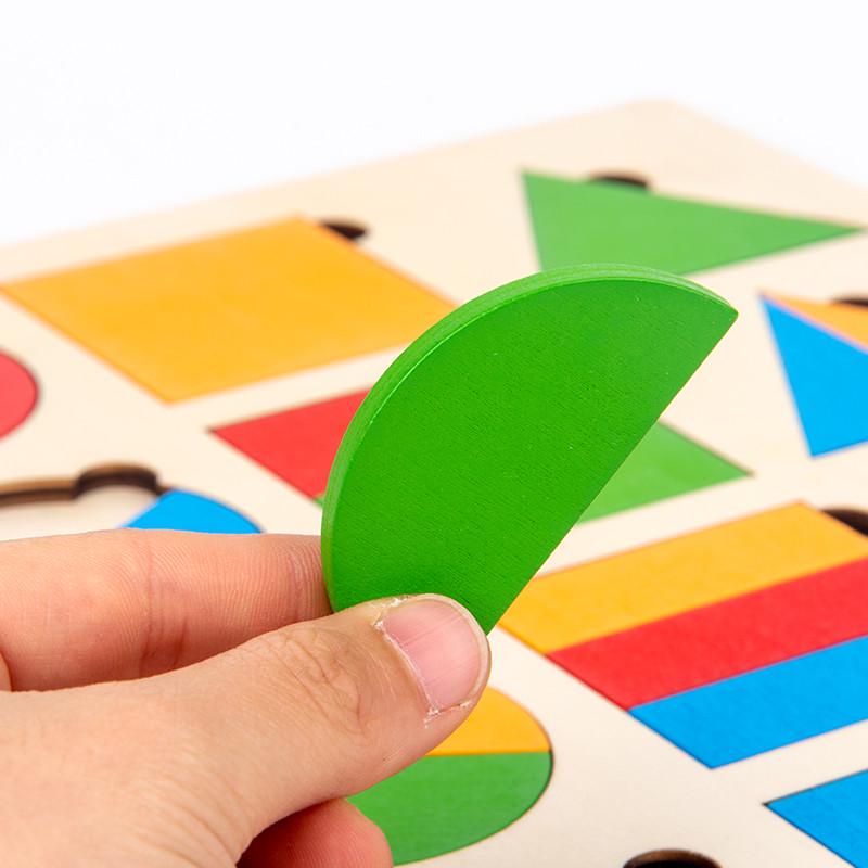 Baby Montessori Early Education Toys Wooden Puzzle Shape Matching Board 3D Puzzle Preschool Educational Toys for Children TMZ