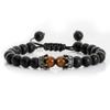 Men's Retro Volcanic Rock & Tiger Eye Crown Beaded Bracelet