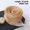 4cm Width Organza Ribbon Wired Design 10 Yards Length Wavy Edge Ribbon Satin Texture Yarn Material Fishtail Ribbon Wedding Decor