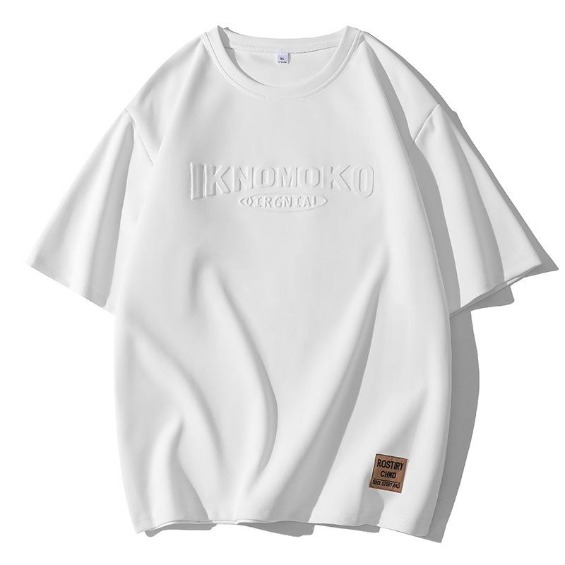 

Мужская прочная футболка с короткими рукавами и принтом из стали с надписями, мужская летняя универсальная рубашка в стиле ретро со свободной подошвой XXXXXL белый