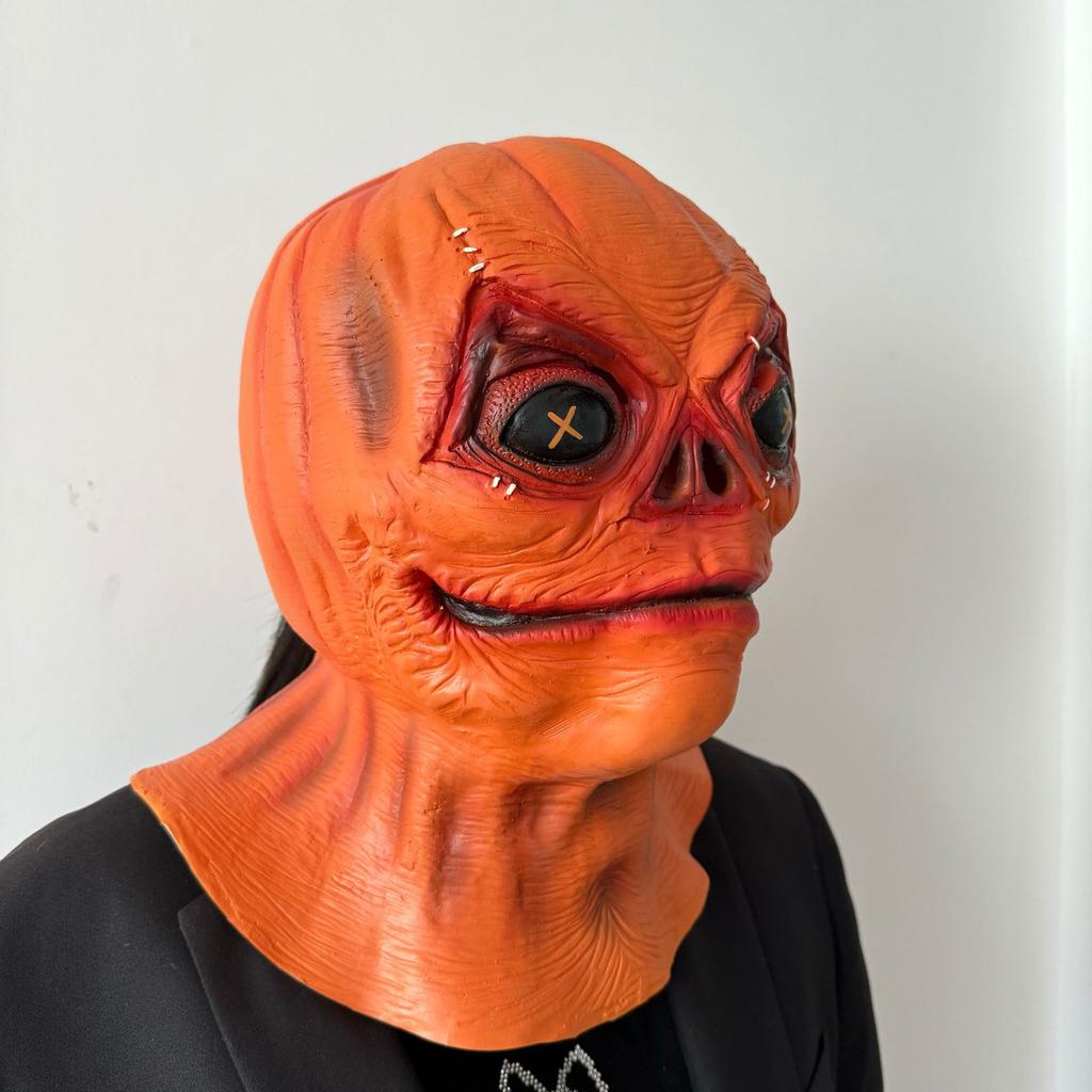 New Latex Pumpkin Head Mask Halloween Headgear Party Masquerade cos Decorate a scary headgear mask