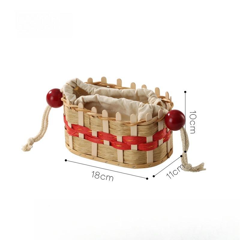 

Nordic Ins Wind Woven Drawstring Tissue Box Home Living Room Creative Simplicity Light Luxury High Sense Desktop Storage Box красный