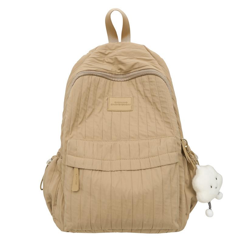 Large Capacity Solid Color Lightweight Elementary School Student Backpack High Value Girl Versatile Backpack