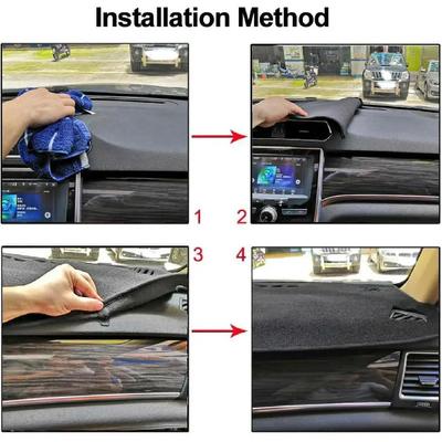 Tapis de Tableau de Bord de Voiture, pour Kia Rio 3 2012 2013 2014 2015 2016 2017, Tapis Antidérapant à Bord Noir, Coussin de Protection de Tableau de Bord, Accessoires de Style Intérieur