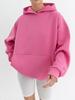 Women's Fashion Solid Color Hooded Loose Plug Sleeve Drawstring Loose Sweatshirt