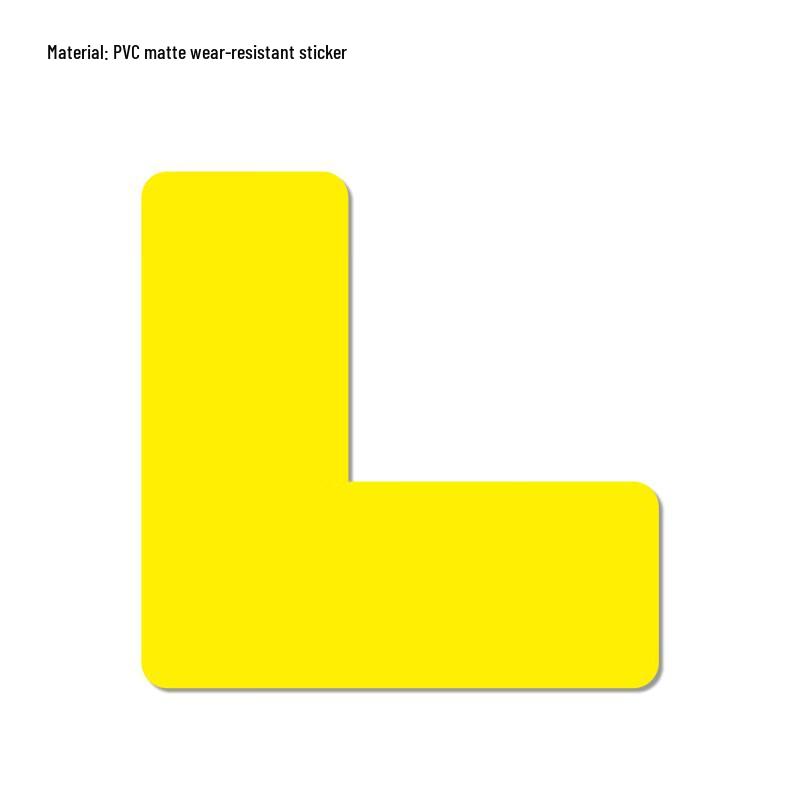 L-shaped PVC Floor Positioning Sticker L-Shape 15x15x5 cm (20 Pcs/Set) жёлтый