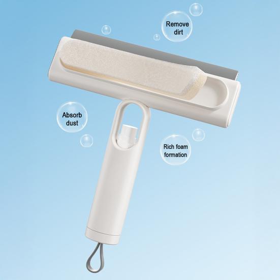 1/2Pcs Window Wiper with Bevel Scraper Design Automatic Water Recovery Wiper Portable Multi-Surface Glass Cleaner