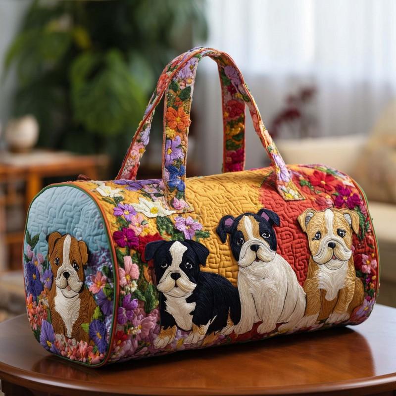 3D Dog Quilted Padded Travel Bag Fashion Print Yoga Tote Women