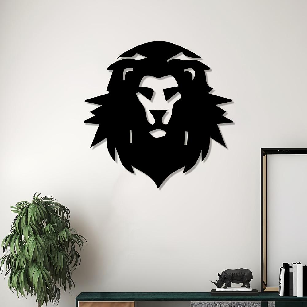 Lion Head Metal Wall Art Statue Rust Resistant Garden Fence Decor For Living Room Christmas Father Day Gift