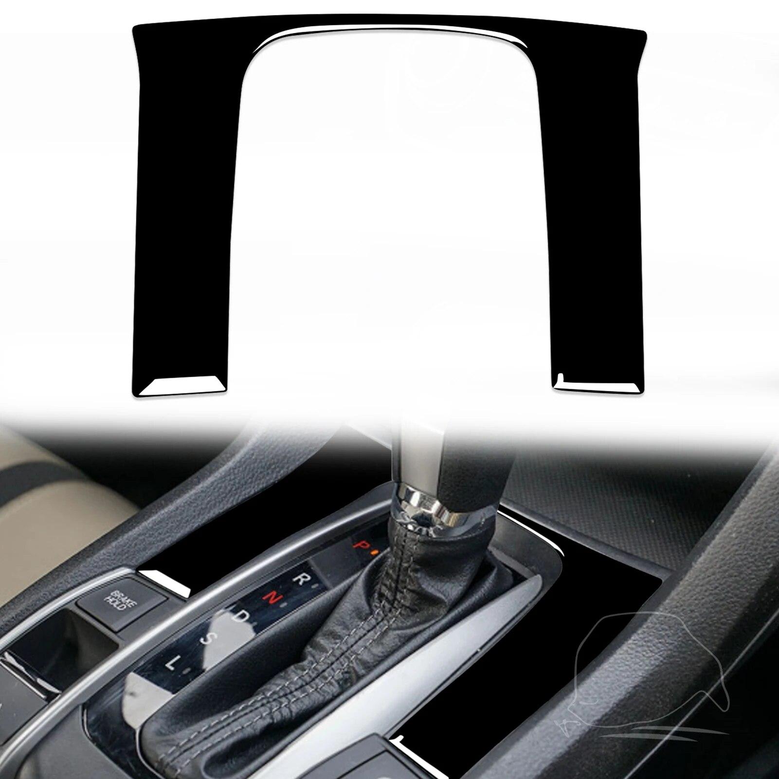 

Для Honda 10th Civic 2016-автомобильные аксессуары, черный пластиковый рояль, внутренняя центральная шестерня, внешняя рамка, наклейка, украшение из АБС-пластика чёрный