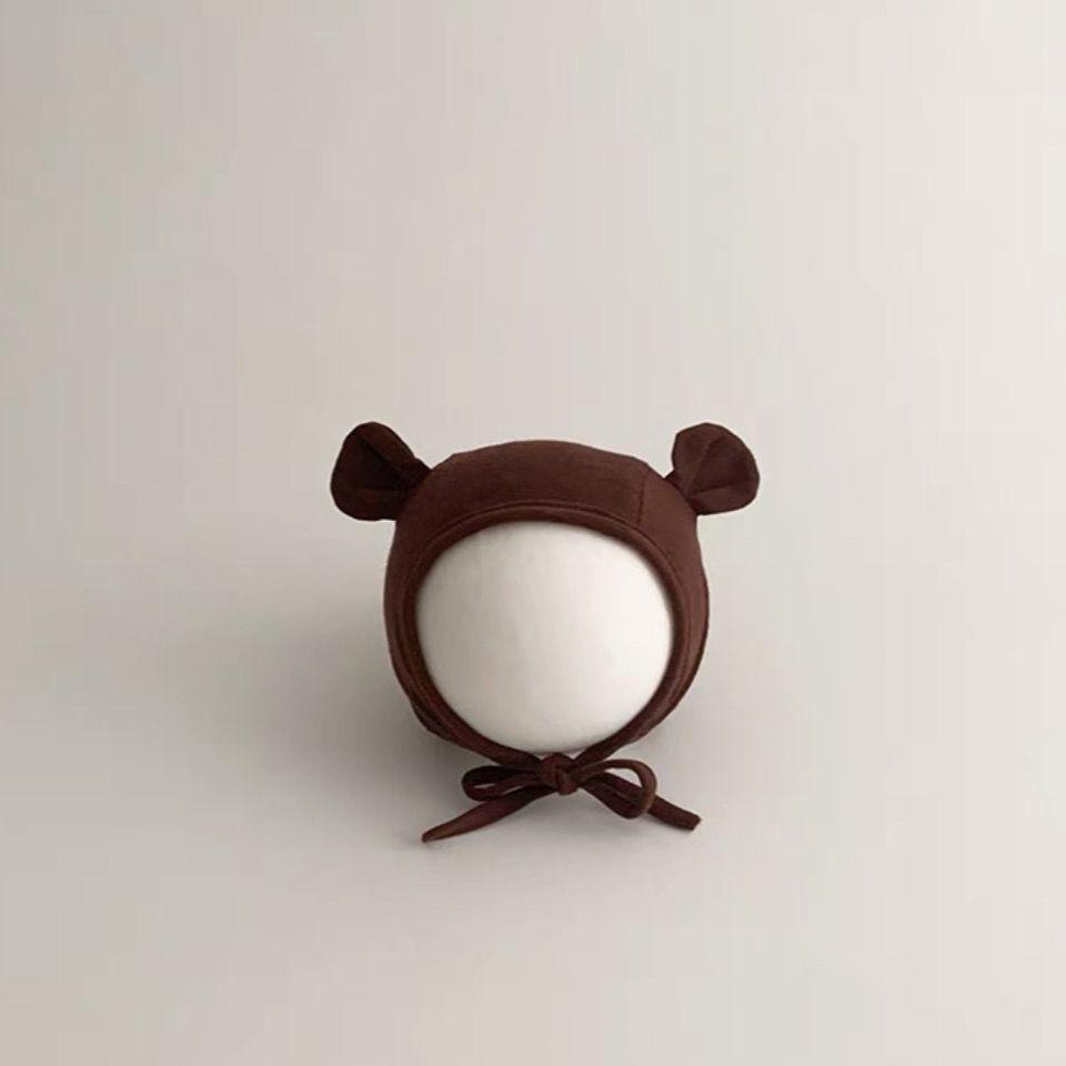 Newborn Pure Cotton Ear Protection Pullover Hat with Lace-up - Cute & Adorable for Spring & Autumn
