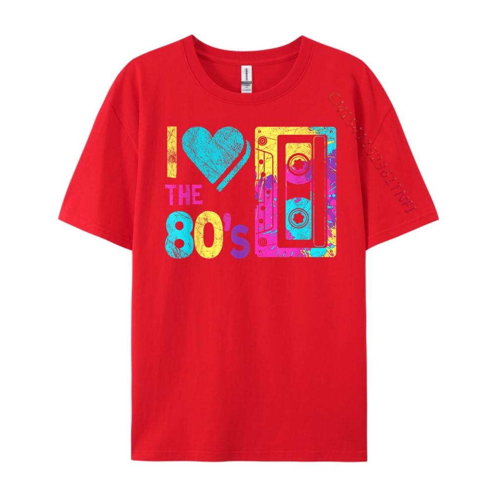I Love The 80s Eighties 1980 Cassette Tape Black Graphic T Shirts Winter Mens TShirts Korean Style S