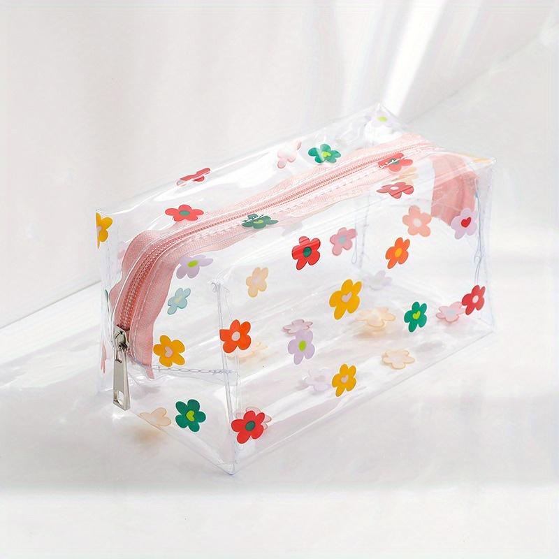 Big Waterproof Transparent Pencil Case PVC Stationery Gift Girls Students Pencil Bag Kawaii Makeup Cosmetic Bag Travel Bags