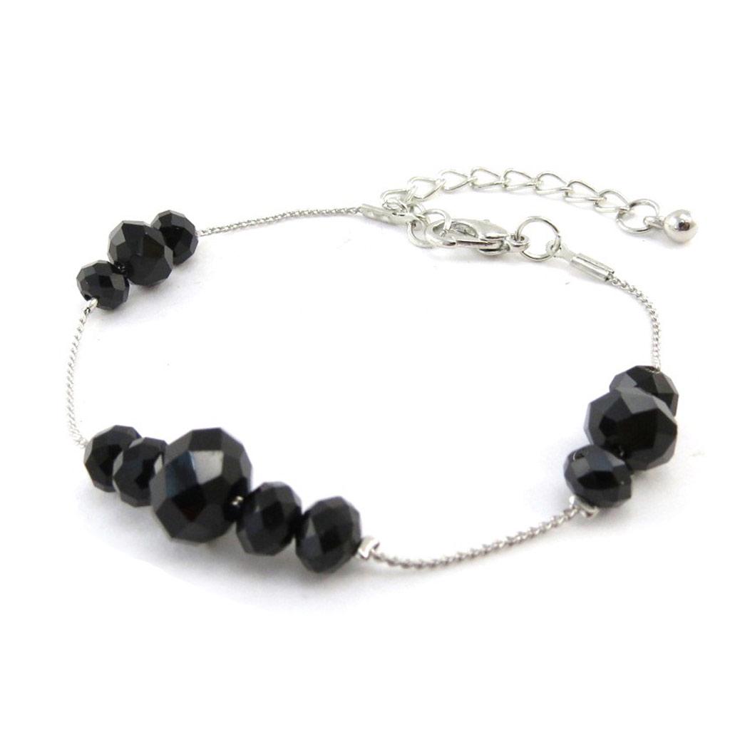 Les Trésors De Lily [J1720] - Black 'Minéralia' Designer Bracelet