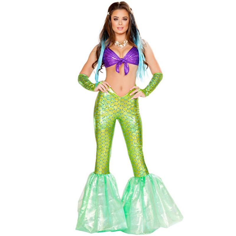 Captivating Floor Length Women Mermaid Costume Cosplay For Halloween And Parties
