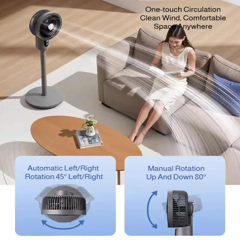 Household Floor Fan Three-speed Wind Silent Electric Fan Floor High Wind Air Circulation Fan Dual-purpose Fan With Universal Head