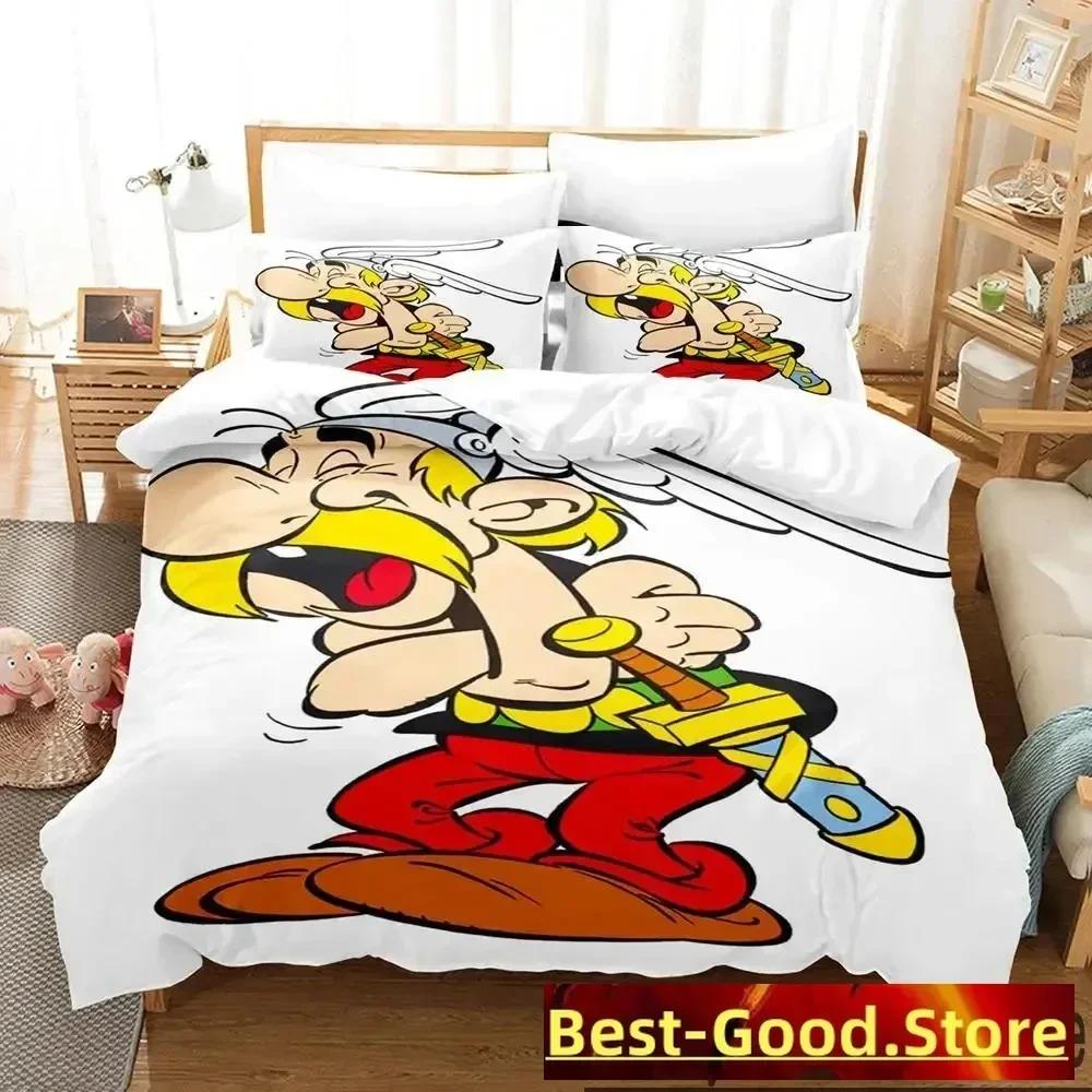 3D Gaul Hero Asterix Bedding Set Printed Bed Set With Pillowcase Duvet Cover Soft Single Double Queen Super King Size boys Adult