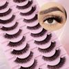 7 Pairs  10 Pairs Natural Fluffy False Eyelashes D Curl Eyelashes Cat Eye Mink Eyelashes 3D Long Manga Makeup Lashes