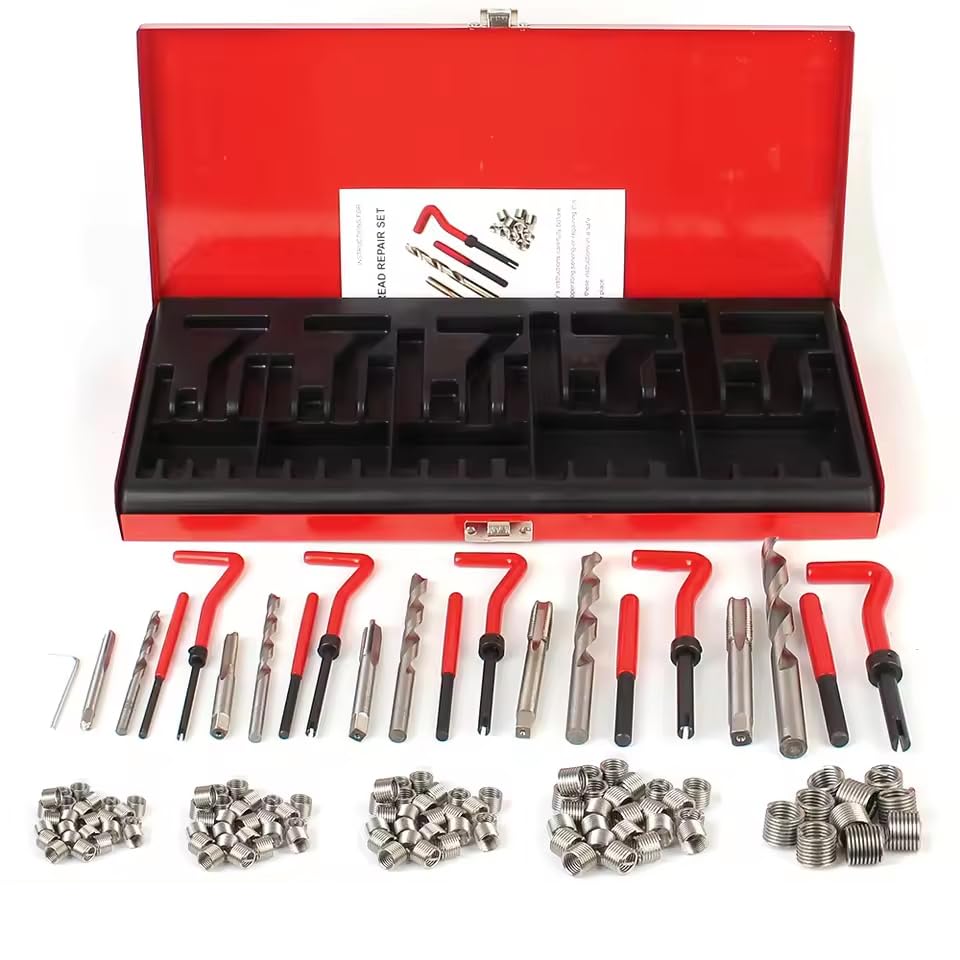 zmart 131pcs Car Repair Tools Screwdriver Screws Bolt Driver Engine Block Repair M5 M6 M8 M10 M12 Thread Set Vehicle Accessories