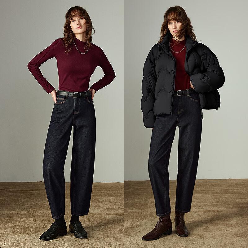 Chuyu Women's Fleece-Lined Tapered Jeans