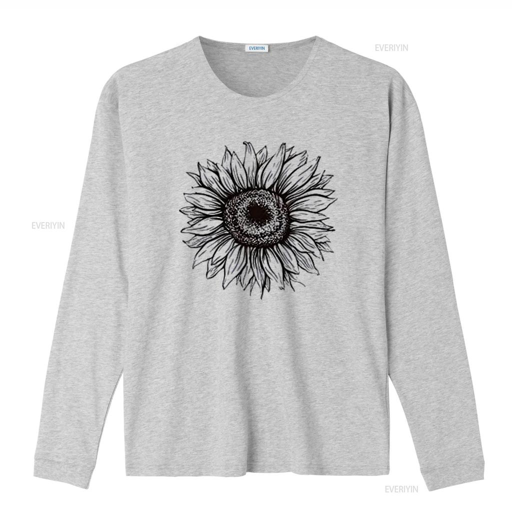 Women s T Shirt  Sunflower Loose Summer Tops White 2X Large vintage Washed homme streetwear Unisex Top For Everyday Wear