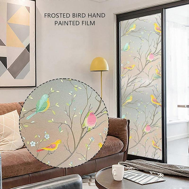 (45x300 CMElectrostatic Window Film Anti Peep Glass, Decorative, Blackout Anti-UV Frosted Opaque Glazing for Home Office Bedroom Kitchen