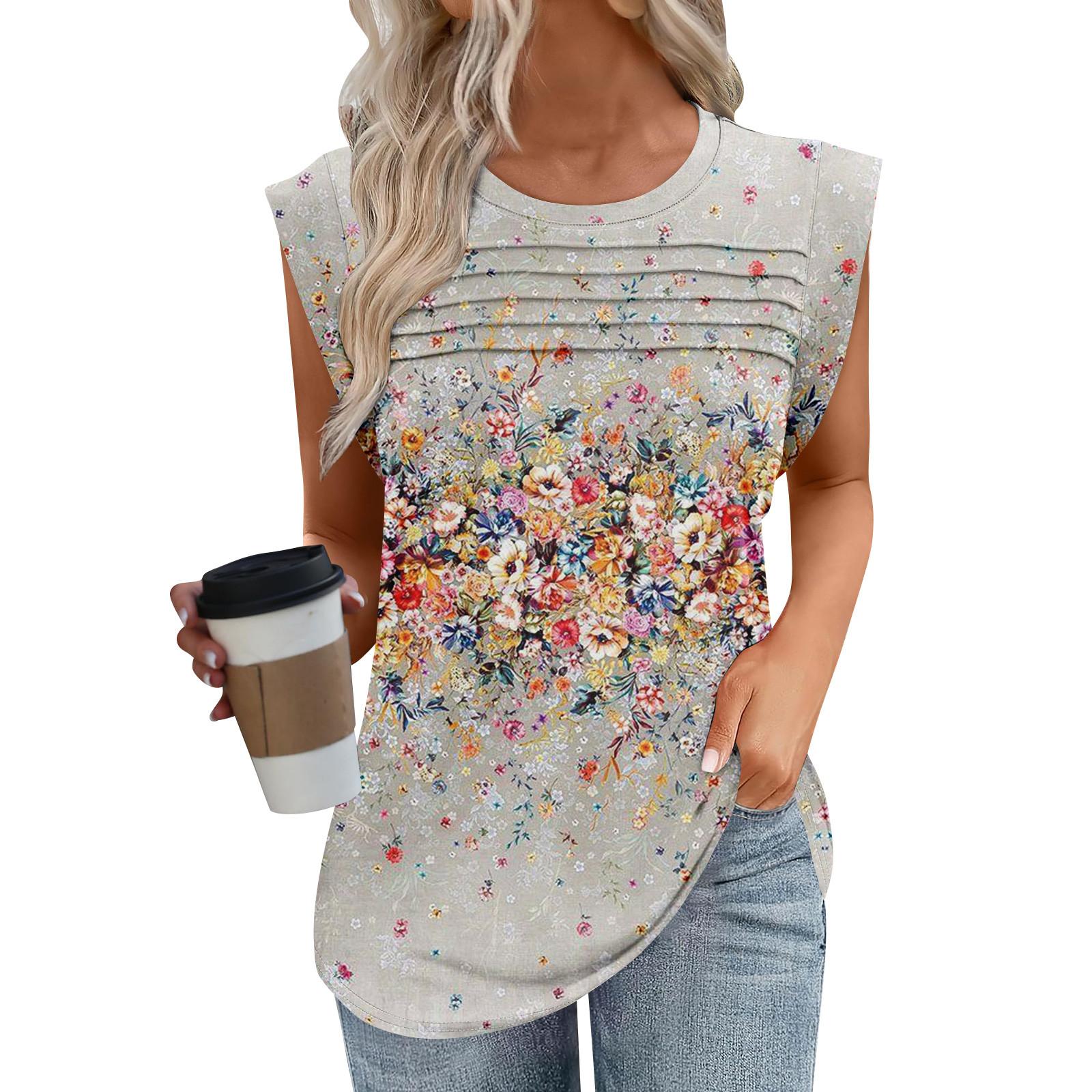 

Женская майка-топ, летняя, нарядная, повседневная, свободного кроя, плиссированные рубашки, футболки с короткими рукавами L