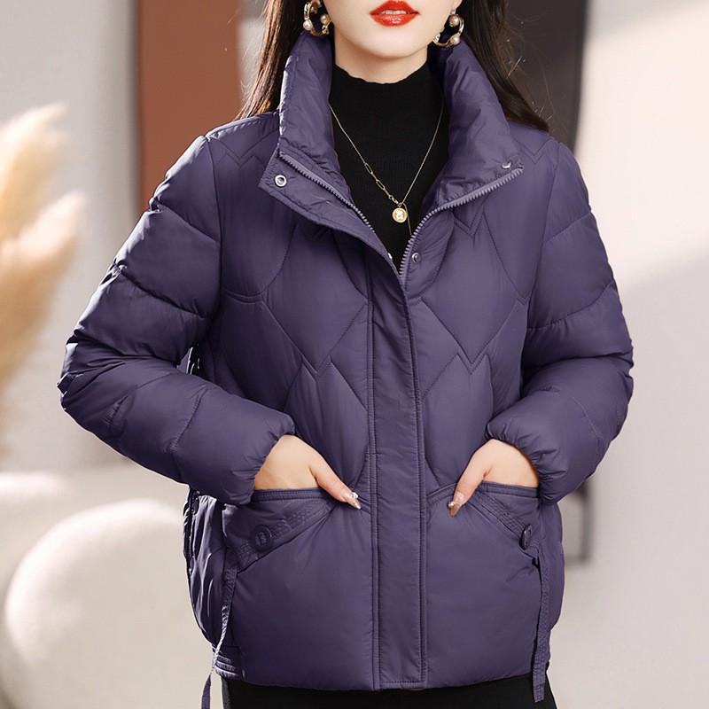 Womens Short Puffer Coat 2026 Fashion Loose Winter Warm Stand Collar Plus Size Casual Outerwear