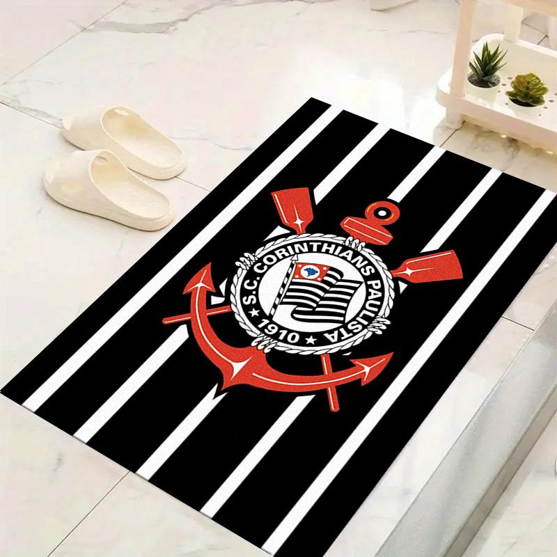 Tappeto SC Corinthians Paulista per Soggiorno Camera da Letto Casa Decorazione Divano, Tappetino Antiscivolo per Giochi Bambini