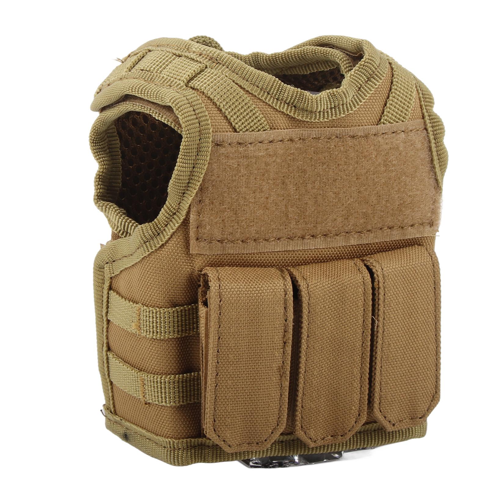 

Beer Bottle Vest Cover Nylon Mud Color Beer Miniature Vest for Canned Drinks Bar Decorations