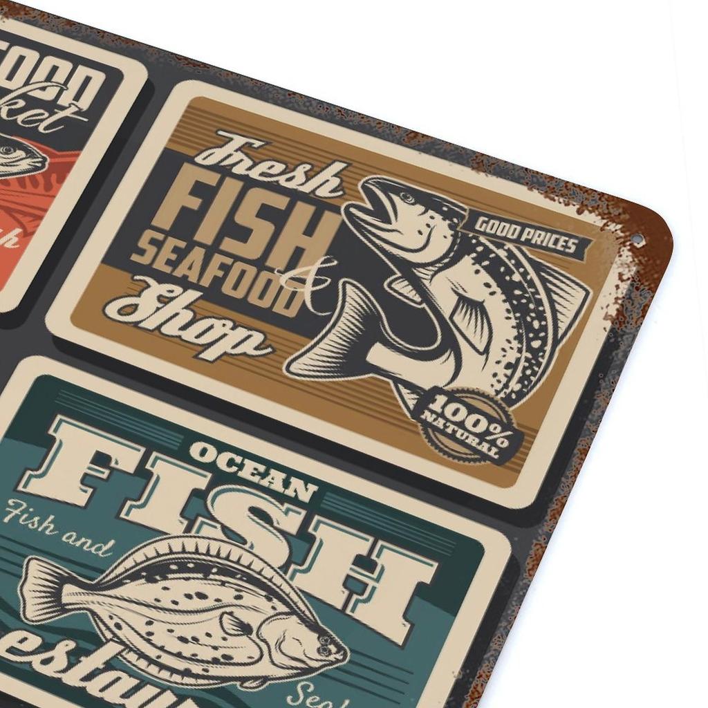 1-Pack retro styled metal wall sign, 20×30cm and 30×40cm, rusted surface decor for living room, home bar or hallway