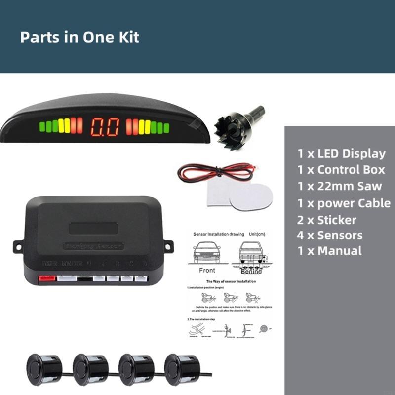 Y5GF Car Parking System with LED Display 4 Sensors Backlight Prevent Collision