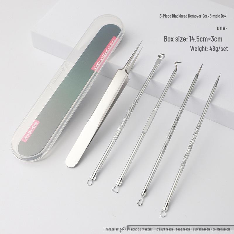 Stainless Steel Ultra-Sharp Blackhead & Acne Extractor Tweezers Set