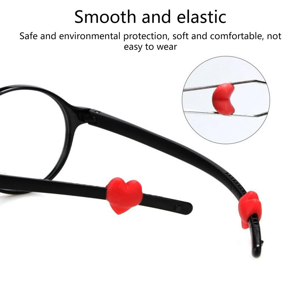 Silicone Ear Hook for Glasses Sunglasses Reading Glasses Retainers Heart-shape Glass Retainer Eyeglass Ear Grip