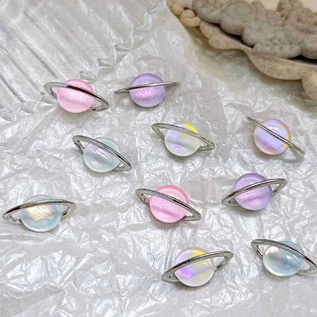 Planet Nail Art Charms Saturns Shape Nail Rhinestones Gems Crystal 3D Nail Art Decoration Metal Nail Studs Nail Jewelry
