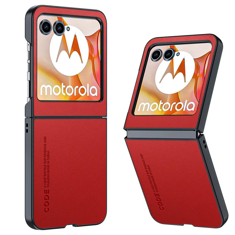 

For Motorola Razr 60 Ultra / Razr 50 Case Luxury PU Leather Protection Cover for Motorola Moto Razr 50 Ultra Funda Capa for Razr 50 красный