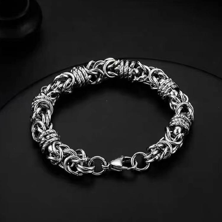 Elegantes Edelstahlarmband mit besonderem handgefertigtem Anhänger Vintage Armschmuck Modisches Armband für Herren