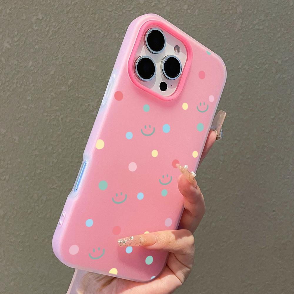 Colorful Polka Dot and Smiley Face Case Phone Case For iPhone 17 16 15 14 13 12 11 Pro Max Air XS XR X 7 8 Plus Shockproof Cover
