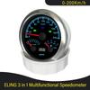Universal 85mm 3 in 1 Multifunctional 0-120 0-200 KM MPH GPS Speedometer with 8000RPM Tachometer Fuel Level 7 Colors Backlight