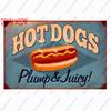 Pizza Metal Sign Plaque, Vintage Fast Food Tin Sign, Ice Cream Wall Decor, Hot Dog for Kitchen, Diner Bar, Bread Room Decor, WY4