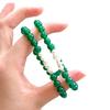 Smaragd-Armband mit einer Reihe runder Glasperlen - Chinesischer Stil, Imitation Perle, Vielseitiges Design