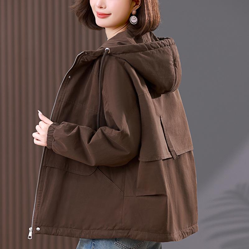 Women's Plus Size Pure Cotton Fleece-Lined Parka Jacket - Short, Thickened, Casual Style for Autumn/Winter 2024