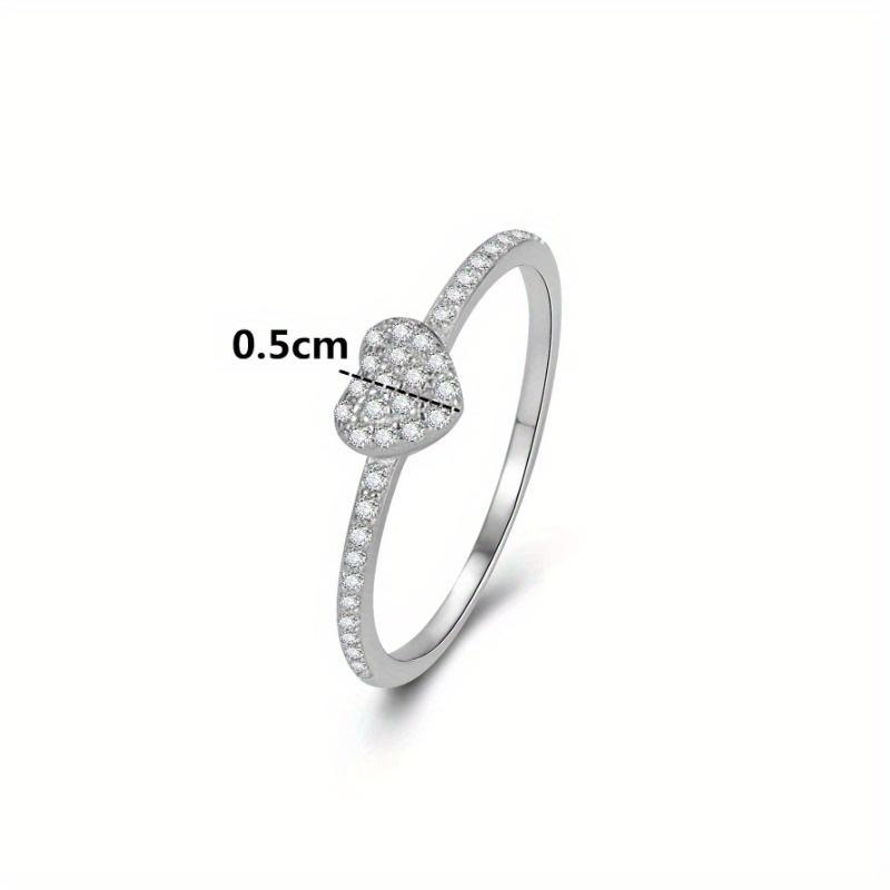 1pc Romantic Micro Inlaid Heart Shaped Women's Ring, for Party, Bridal, Wedding Jewelry Engagement