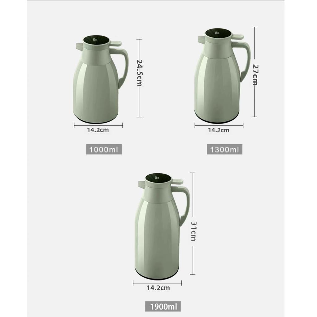 Kitchen Thermal Kettle Household Digital Display Coffee,1/1.3/2L Thermos Glass Liner Vacuum Flasks Large Capacity Water Bottle