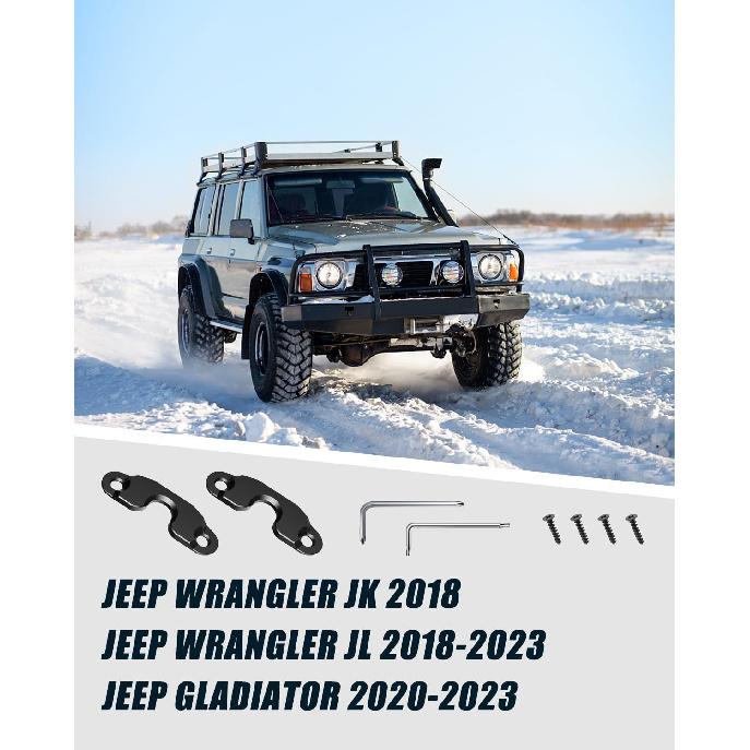 Upgraded Aluminum Alloy Sun Visor Repair Kit for Jeep, Veharvim Heavy Duty Sun Visor Clip Compatible with Jeep Wrangler JK 2018/ JL/Wrangler 2018-/