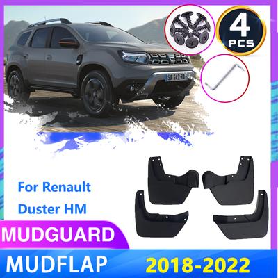 Car Mud Flaps For Renault Duster HM 2018~2022 Dacia Duster Mudflaps Splash Guards Muds Flap Mudguards Fender Auto