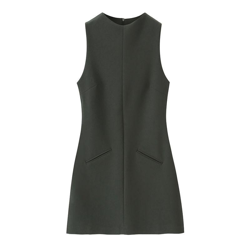 Kaslead New Arrival Women's Clothing Fashion Style Fashion Silm Three Colors Short Sleeveless Dress 1058151