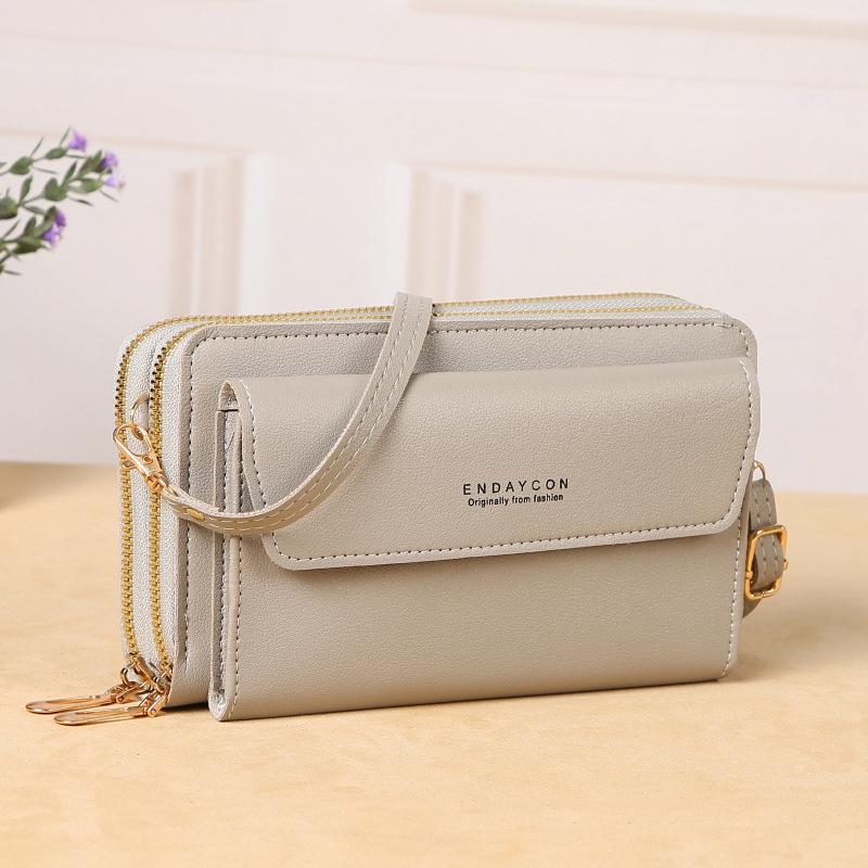 2026 Women s Large Capacity Multifunction Crossbody Phone Bag - Stylish, Simple Solid Color Design серый